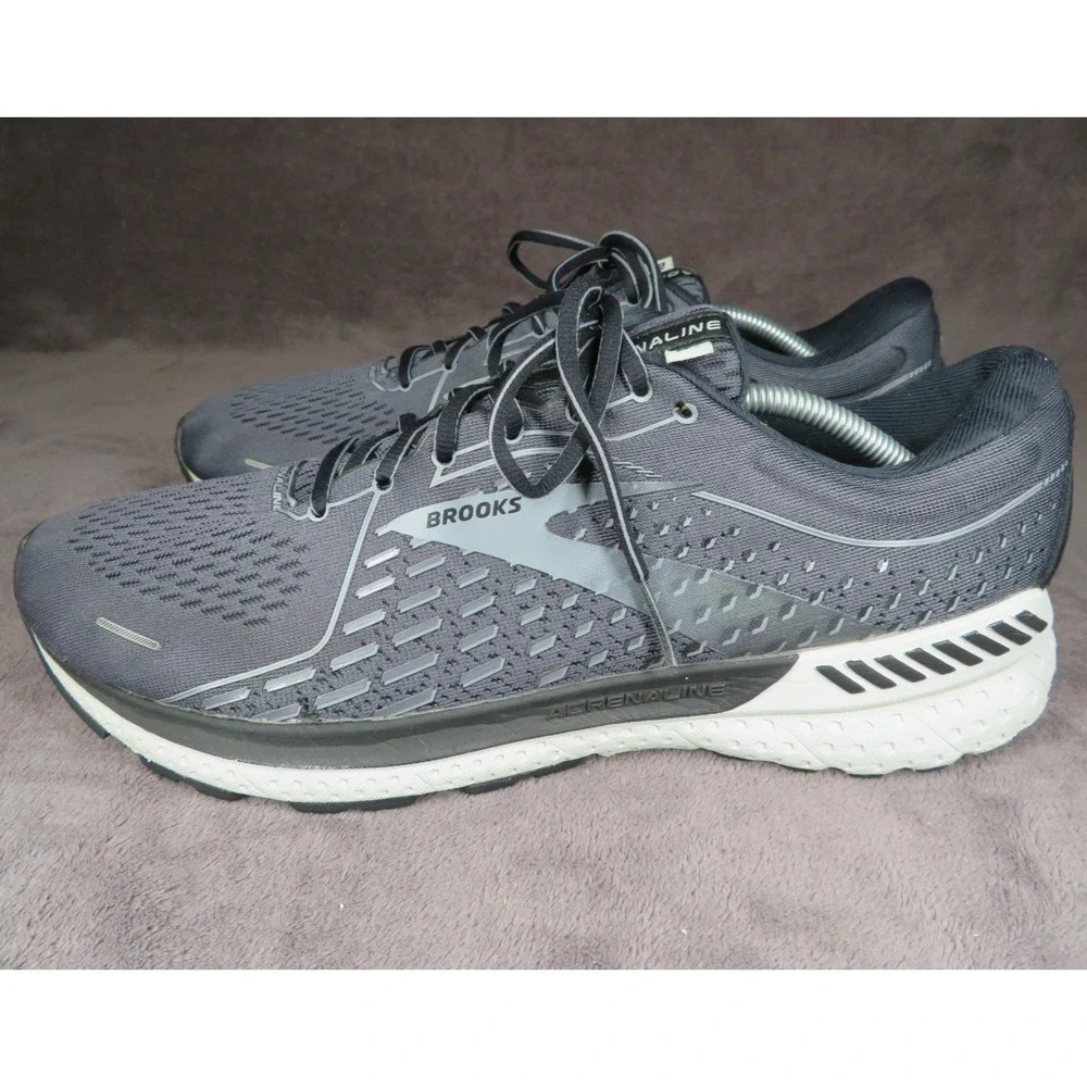 Brooks Adrenaline 21 Shoes Mens Size 12.5 Black Gray Running‎ Cushioned